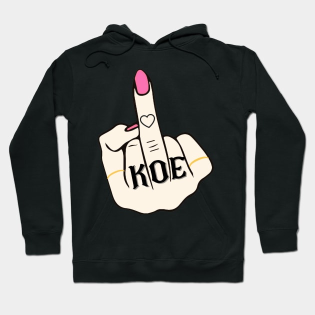 KOE (Wetzel) Woman_s Middle Finger Active Hoodie by MasterMug